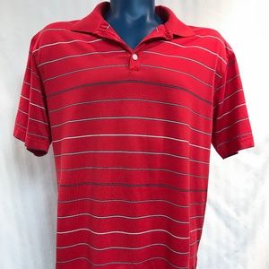Men's XL Red striped golf polo shirt
